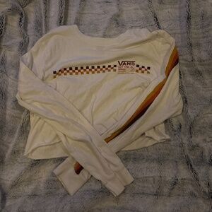 Off white Long sleeve crop vans shirt